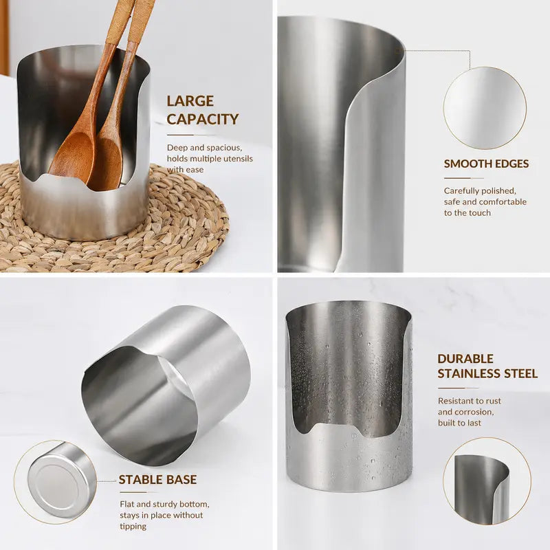 Thickened Stainless Steel Utensil Organizer, Rust Resistant Easy to Clean