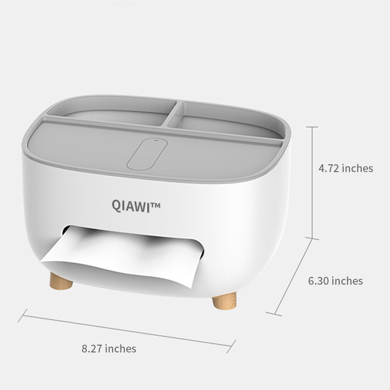 QIAWI™ Multifunctional Tissue Box, Double Layer Tissue Organizer with Storage