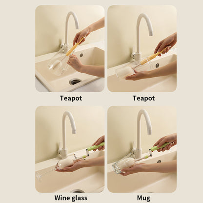 QIAWI™ Rotating Cup Brush, Includes Straw Brush for Water Bottles, Mugs, Wine Glasses