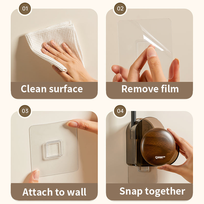 QIAWI™ Hands-Free Hair Dryer Holder, 2-Compartments & Cord Organizer