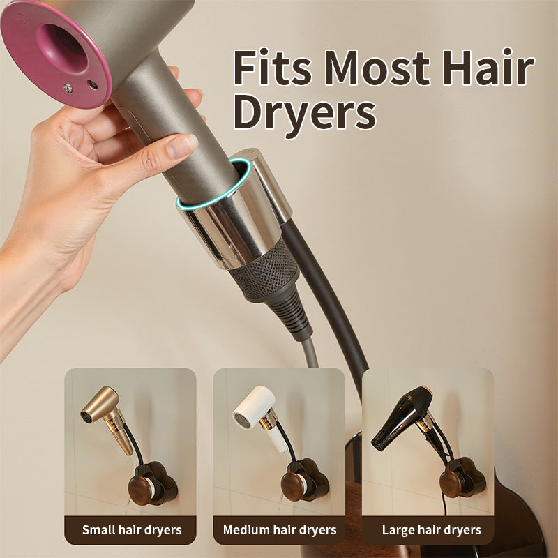 QIAWI™ Hands-Free Hair Dryer Holder, 2-Compartments & Cord Organizer