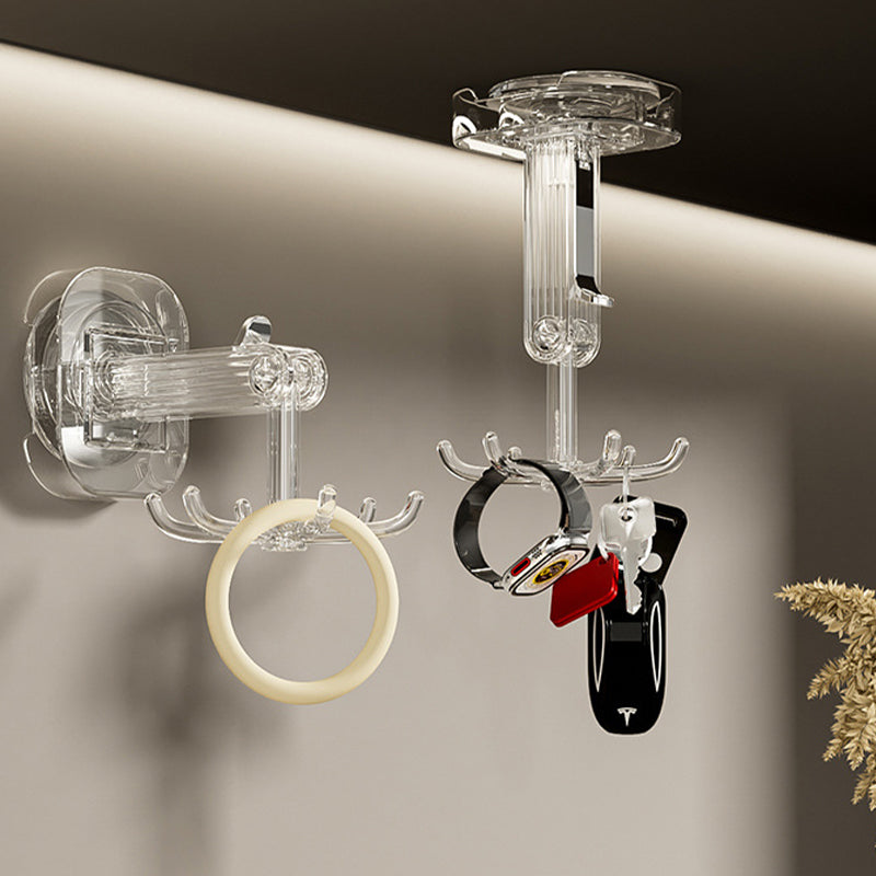 QIAWI™ 6-Hook Suction Cup Rotating Utensil Holder, Mounts on Wall or Under Cabinet