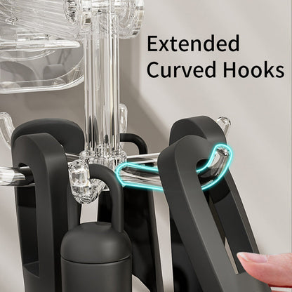 QIAWI™ 6-Hook Suction Cup Rotating Utensil Holder, Mounts on Wall or Under Cabinet