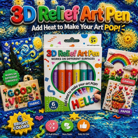 🦄👗Save66% by ordering today丨Smartorig® 3D Relief Art Pen – Turn Flat Drawings Into Touchable 3D Art🪄