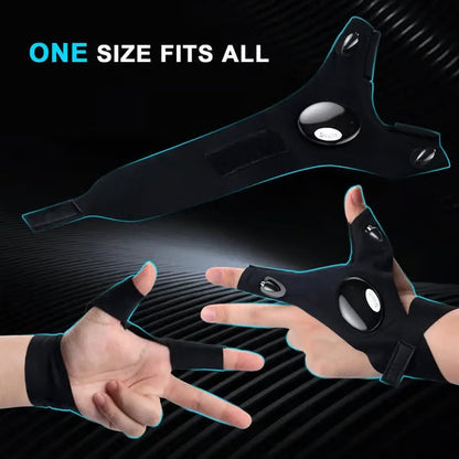 Hands-Free LED Half Finger Gloves