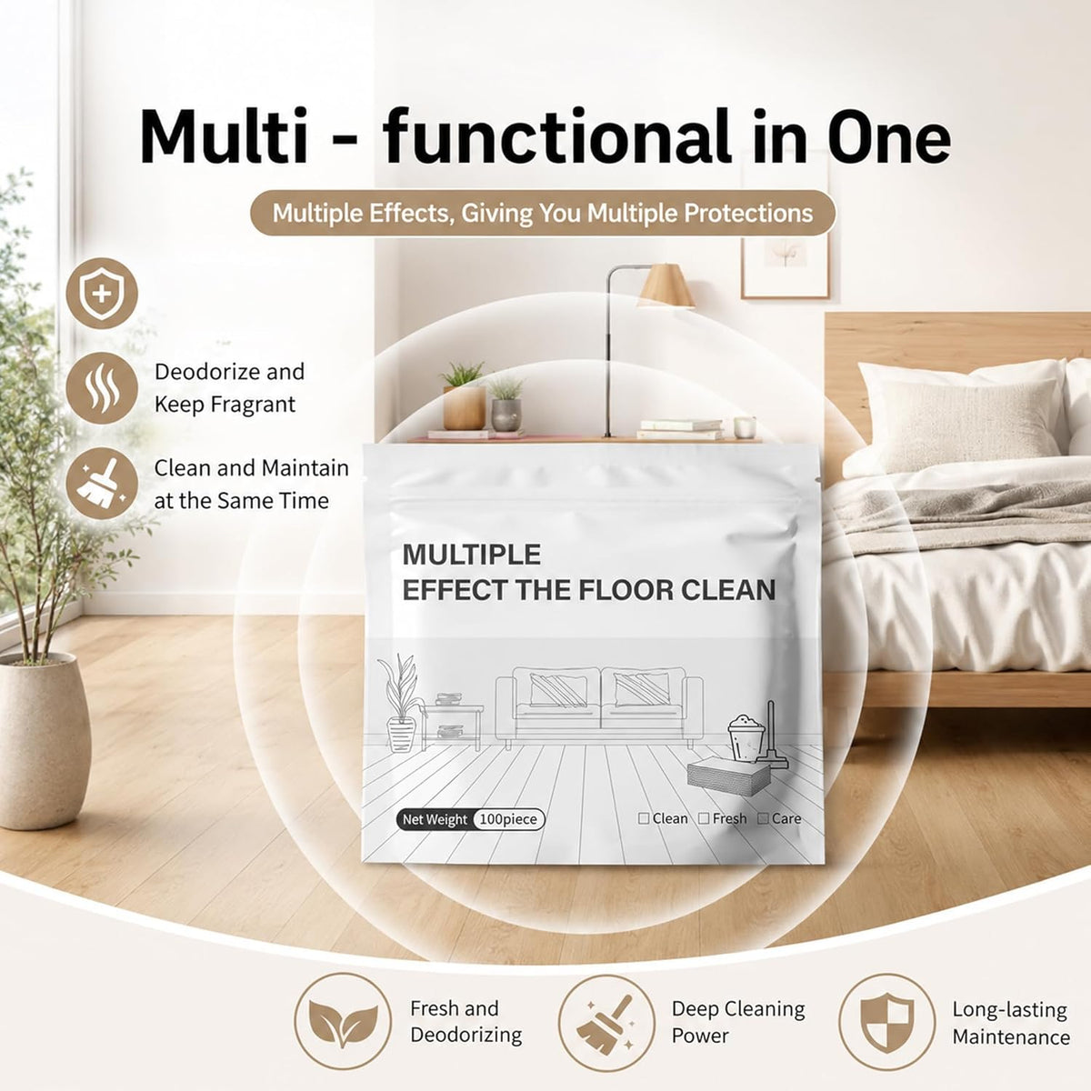 Multiple Effect The Floor Clean Tablets for Mopping, Quick Shine Cleaner