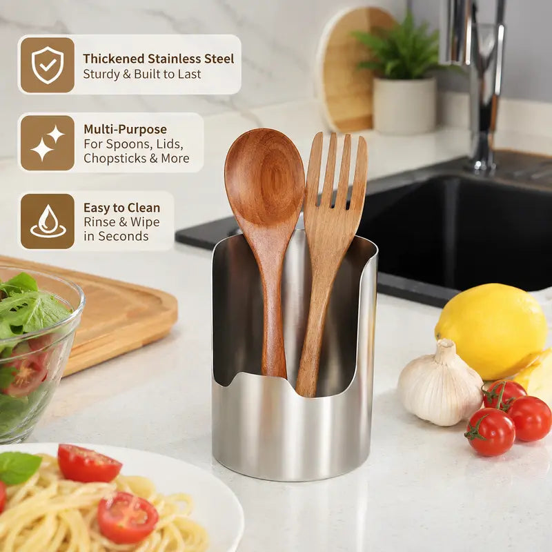 Thickened Stainless Steel Utensil Organizer, Rust Resistant Easy to Clean