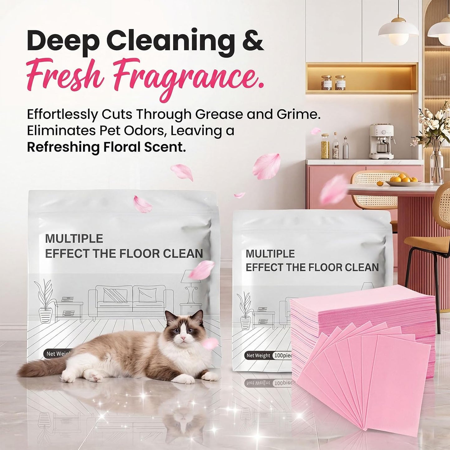 Multiple Effect The Floor Clean Tablets for Mopping, Quick Shine Cleaner