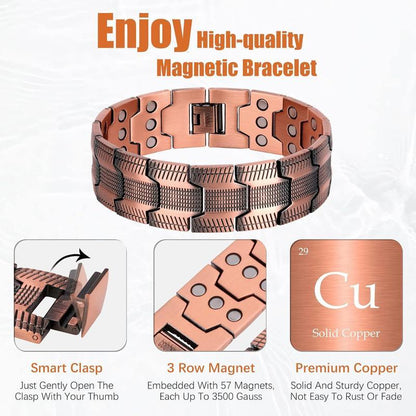 Copper magnetic bracelet--Relieve fatigue and promote blood circulation
