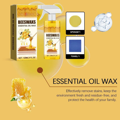 Natural Beeswax Wood Polish Spray | Revive Faded Wood, Eliminate Dull Look