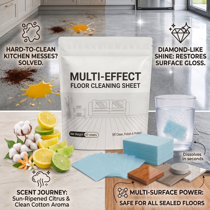 Multi-Effect Dissolvable Floor Cleaning Sheets – Streak-Free Shine for All Floors