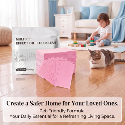 Multi-Effect Dissolvable Floor Cleaning Sheets – Streak-Free Shine for All Floors