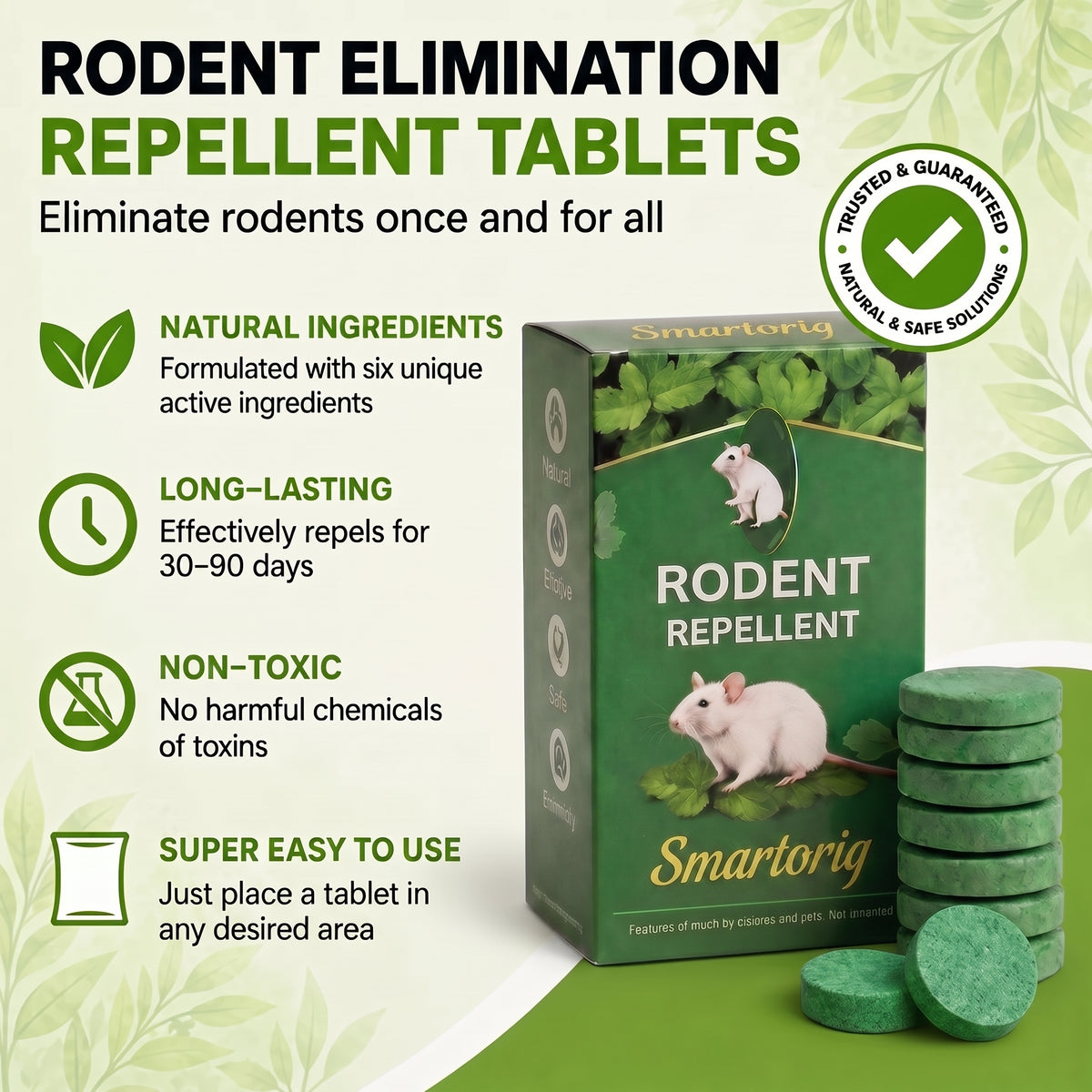 Rodent Repellent Tablet - Create aHome Without Rodents, Safe for Kids& Pets