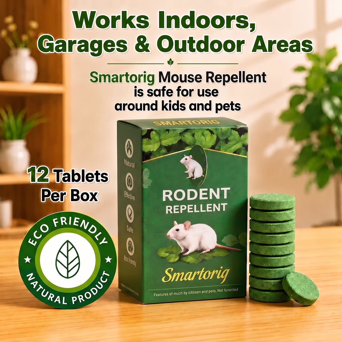 Rodent Repellent Tablet - Create aHome Without Rodents, Safe for Kids& Pets