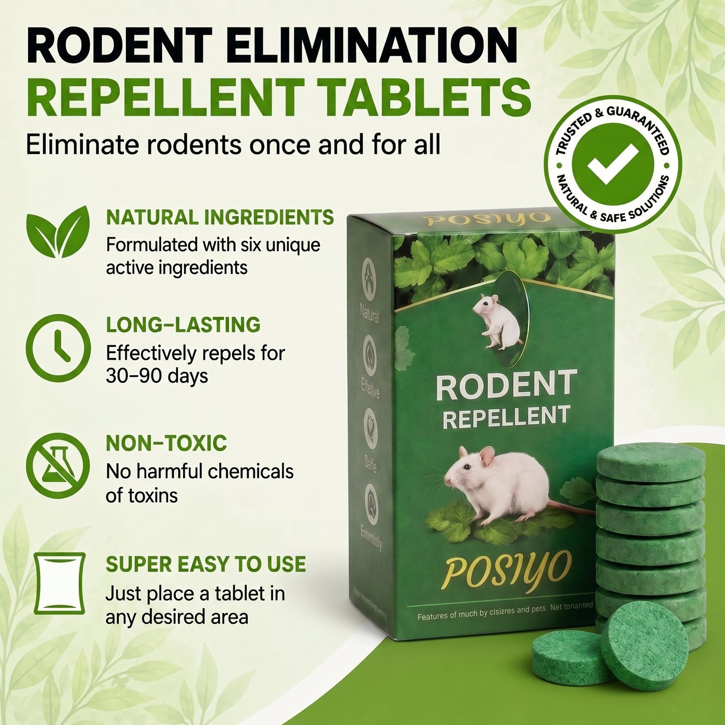 Rodent Repellent Tablet - Create aHome Without Rodents, Safe for Kids& Pets