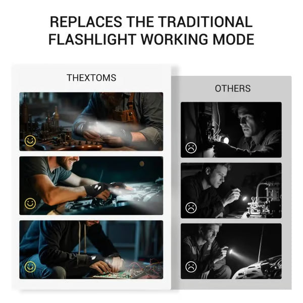 Hands-Free LED Half Finger Gloves